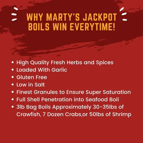 Miniatura 5 de Marty's Jackpot Gourmet Mezcla de ajo y limón condimento y hervir – Sabor de ajo y pimienta picante de primera calidad – Perfecto para cangrejos