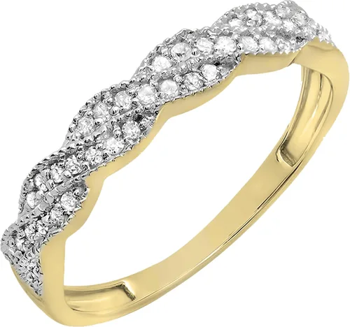 Miniatura 8 de Dazzlingrock Collection Anillo apilable de oro de 14 quilates con diamantes redondos de 0.25 quilates (ctw) para mujer, para aniversario, boda, 1/4