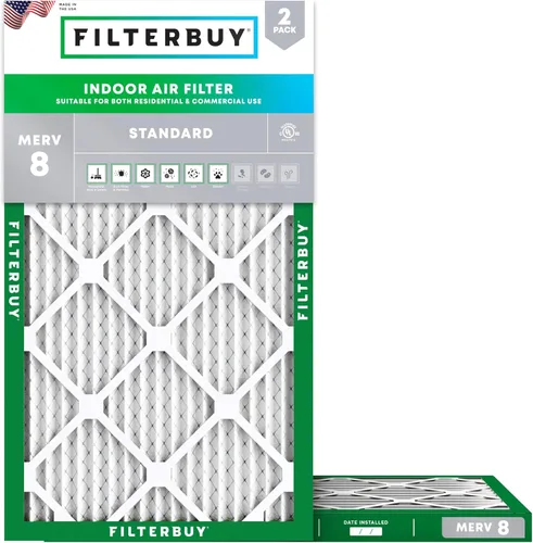 Miniatura 23 de Filterbuy Filtro de aire MERV 8 de 8 x 14 x 1 pulgadas para defensa contra el polvo y las alergias (paquete de 2), filtros electrostáticos plisados