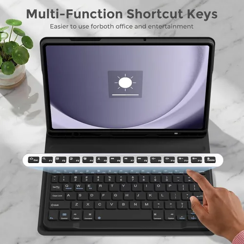 Miniatura 5 de Funda de teclado para Samsung Galaxy Tab S6 Lite de 10.4 pulgadas 2024, Galaxy Tab S6 Lite funda para tablet con ranura para bolígrafo, funda