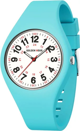 Miniatura 9 de GOLDEN HOUR Relojes deportivos impermeables analógicos unisex para enfermeras, profesionales médicos, estudiantes, esfera militar brillante y fácil