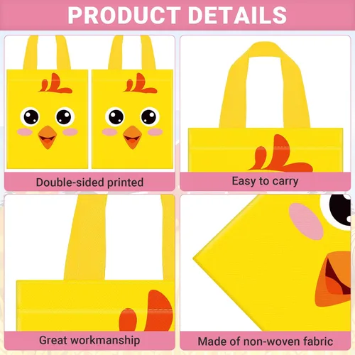 Miniatura 3 de Sweetude 24 bolsas de recuerdo de fiesta de animales de granja con asa – 9.84 x 7.87 pulgadas bolsas de dulces no tejidas – Bolsa de regalo