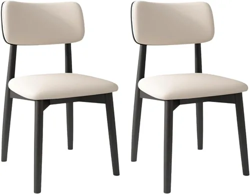 Miniatura 30 de YVYKFZD Solid Wood Dining Chairs, Kitchen Chairs Set with Curved Backrest, Leather Upholstered Dining Room Chair, Armless Living Room Chair, for