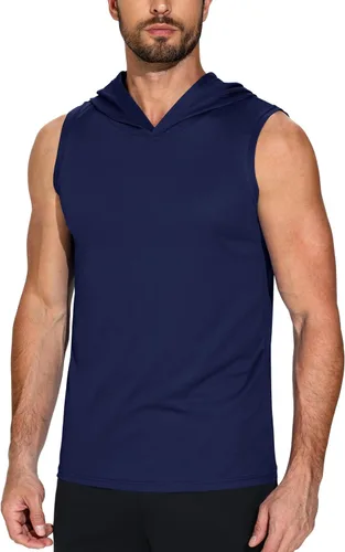 Miniatura 2 de Paquete de 3 sudaderas sin mangas para hombre, de secado rápido, con capucha, para correr, gimnasio, muscular, camisetas sin mangas