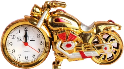 ARTIBETTER Reloj despertador vintage para motocicleta, diseño único de cuarzo, para decoración del hogar, patrones creativos de estilo retro, motor