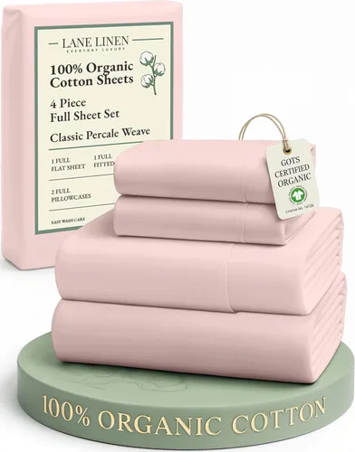 Miniatura 186 de LANE LINEN Sábanas 100% algodón orgánico para cama tamaño King, sábanas de percal suave, transpirables, de lujo, estilo hotelero, lavables a 09