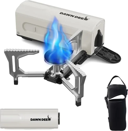 Miniatura 8 de Estufa de casete portátil con bolsa de almacenamiento delicada, estufa de campamento plegable, estufa de campamento compacta, quemador de gas butano