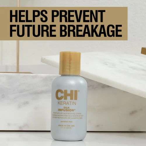 Miniatura 5 de CHI Infusión de seda de queratina, suero hidratante para el cabello para restaurar la suavidad y el brillo, ayuda a secar el cabello dañado, sin