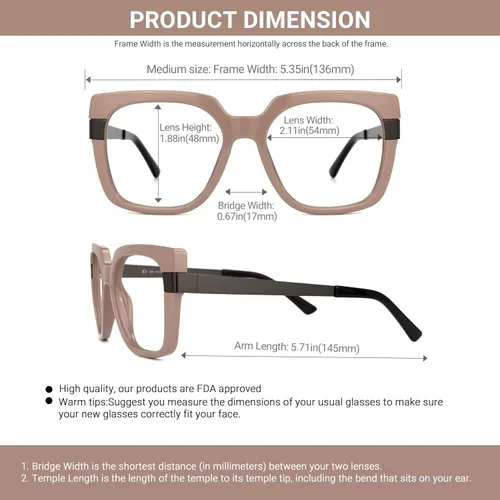 Miniatura 5 de VOOGLAM Gafas cuadradas de gran tamaño para mujer Ayomide