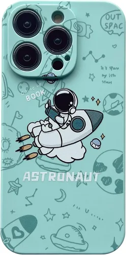 Miniatura 16 de Yonds Queen para iPhone 7 Plus / 8 Plus, linda funda con diseño de astronauta de dibujos animados, elegante parachoques de TPU suave, protectora