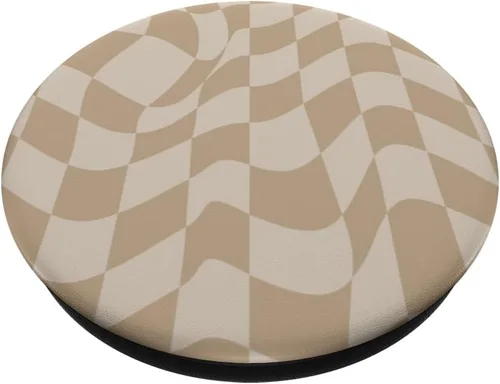 Miniatura 2 de PopSockets de cuadros clásicos beige neutro con diseño de cuadros