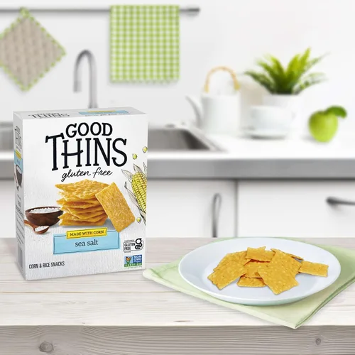 Miniatura 10 de Good Thins Paquete variado de galletas de arroz y maíz sin gluten, 4 cajas