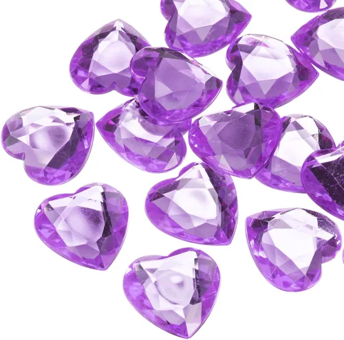 Miniatura 45 de MECCANIXITY 20 piezas de diamantes de imitación acrílicos de corazón de 0.787 pulgadas (0.787 in) con parte trasera plana, gemas de plástico