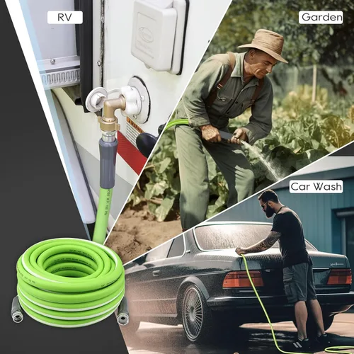 Miniatura 6 de RVGUARD Manguera de agua para autocaravana de 50 pies, 5/8 pulgadas de diámetro interior, manguera de jardín sin plomo y sin fugas para RV