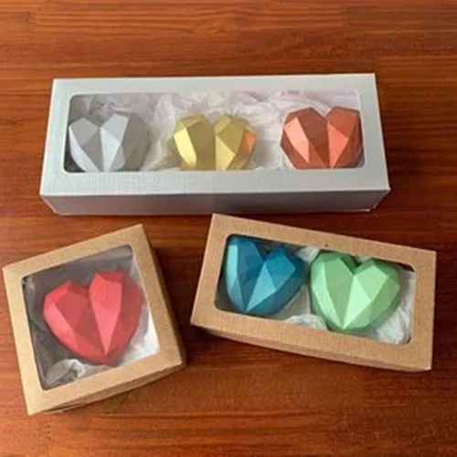 Miniatura 5 de Molde de corazón de diamante de 7.05 oz – Molde de chocolate de 3 piezas – BWB – 9837