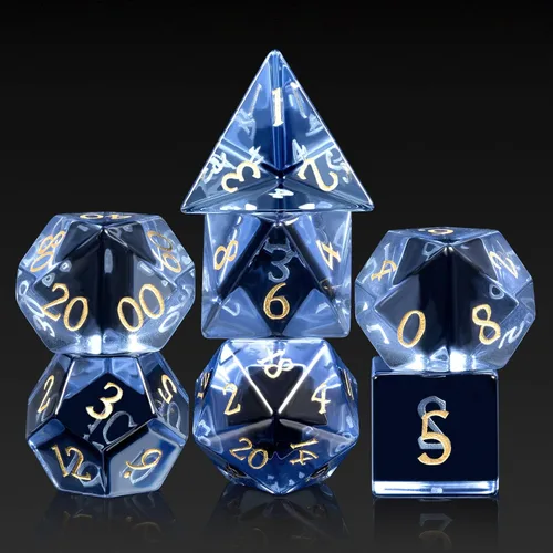 Miniatura 9 de Juego de dados Aagte D&D DNDND Un juego completo de dados de piedra DND con estuche de regalo magnífico para juego de mesa Dungeons and Dragons