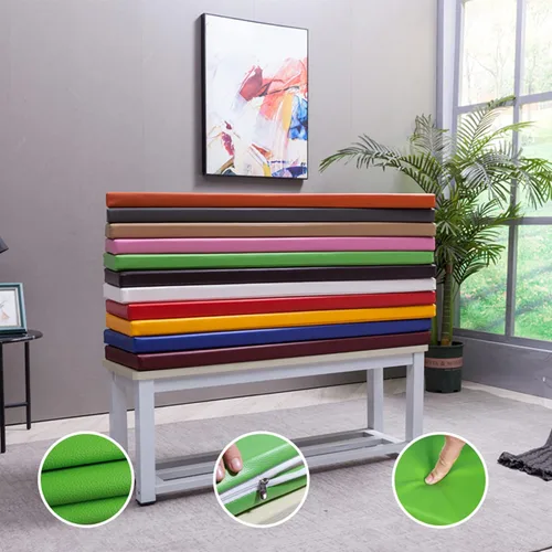 Miniatura 3 de Cojín de asiento de piel sintética impermeable antideslizante para banco largo de jardín, 2 pulgadas de grosor, para muebles de patio de interiores