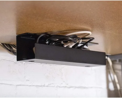 Miniatura 2 de Oeveo Bandeja de organización de cables para debajo del escritorio CMT-133, fabricada en Estados Unidos, metal resistente, fácil instalación