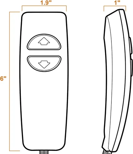 Miniatura 5 de Control remoto de mano de 2 botones y 5 pines para silla elevadora eléctrica y reclinable eléctrico, auricular remoto de repuesto con 2 botones gris