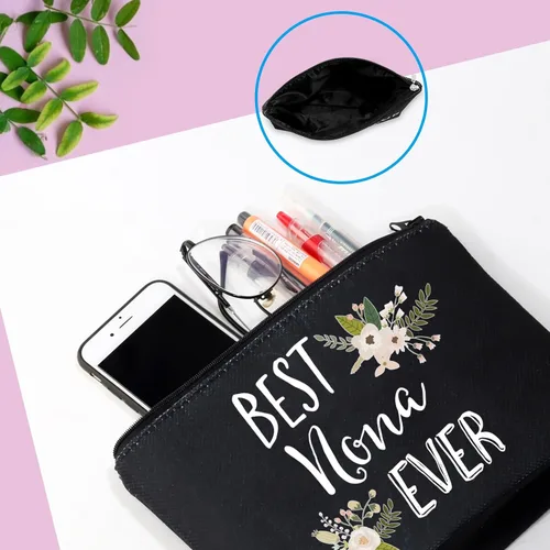 Miniatura 6 de GJTIM Divertido regalo de Nona para la abuela, la mejor bolsa de cosméticos Nona Ever de nietos, Negro
