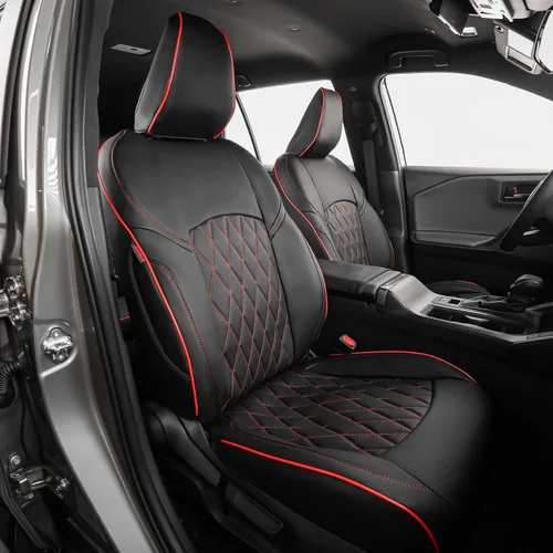 Miniatura 17 de EKR - Juego completo de fundas de asiento de cuero para automóvil de ajuste personalizado (color negro)