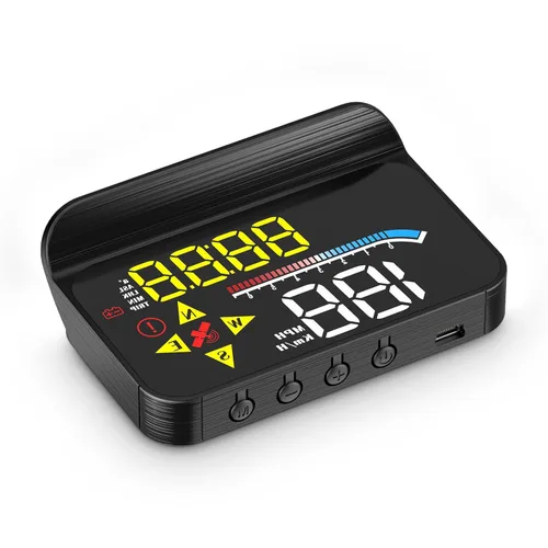 Liiiyuan HUD M17, pantalla frontal OBD2 y GPS sistema dual velocímetro para coche, velocímetro digital con velocidad, dirección de viaje y alarma de