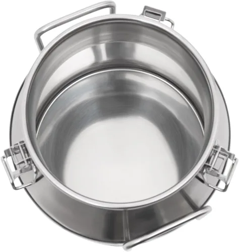 Miniatura 4 de LOYALHEARTDY Lata de leche de 10L/2.64 galones, latas de transporte de leche de acero inoxidable, cubo de vino, jarra, jarra de aceite, barril