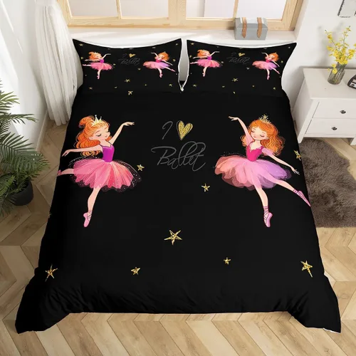 Miniatura 9 de Erosebridal Juego de funda de edredón Kawaii tamaño individual, lindo juego de ropa de cama de dibujos animados para niños y niñas, funda de edredón