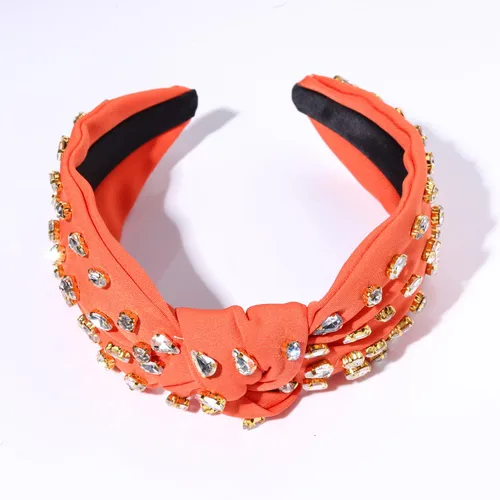 Miniatura 4 de NVENF Diadema de Bandera Americana para Mujeres Diadema del 4 de Julio Accesorios Diadema Anudada de Cristal con Diamantes de Imitación Rojo Blanco