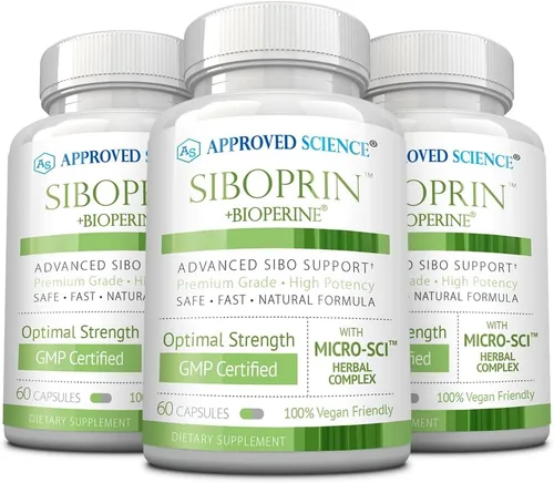 Miniatura 10 de Approved Science Siboprin - 60 cápsulas - Apoya el equilibrio intestinal, alivia la irritación intestinal, ayuda con calambres e hinchazón - Ácido