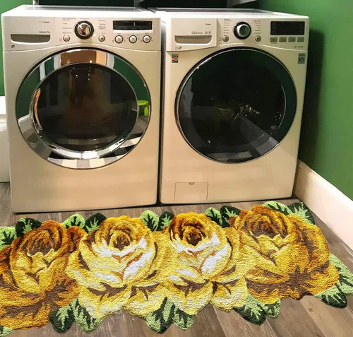 Miniatura 34 de UKELER Alfombras de baño con rosas rojas para baño, antideslizantes, absorbentes, alfombras de cocina, peludas, suaves, para dormitorio de niñas