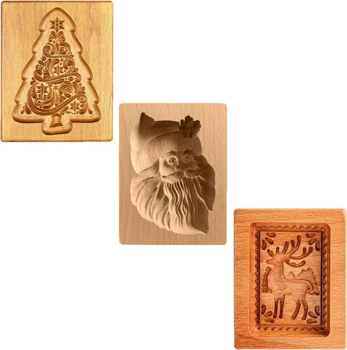 Miniatura 6 de Molde de Galletas de Madera, Molde de Horneado 3D, Herramienta de Decoración de Gravura para Artesanía, Adecuado para Halloween, Acción de Gracias