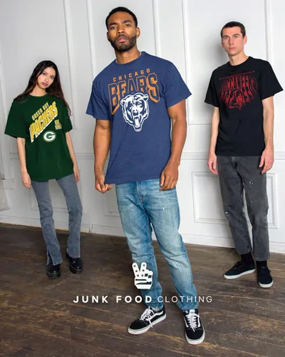Miniatura 7 de Junk Food - Casco del equipo - Camiseta oficial de manga corta para fanáticos del fútbol americano para hombre y mujer
