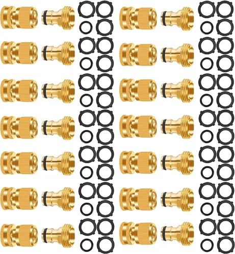 Conector Rápido para Manguera de Jardín, Sin Fugas, Accesorio de Rosca GHT de 3/4 Pulgadas, Adaptador Hembra y Adaptador Macho para Manguera de
