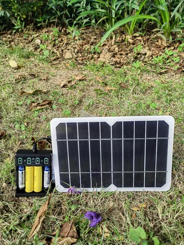 Miniatura 3 de HUI YINGC Cargador de energía solar con panel solar portátil de 5 vatios para baterías recargables de 1.2 V AA y AAA para el hogar, con panel solar
