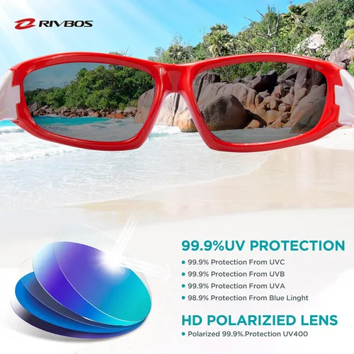 Miniatura 3 de RIVBOS RBK003 gafas de sol polarizadas flexibles de goma para bebés y niños, de 3 a 10 años (lentes espejados disponibles)