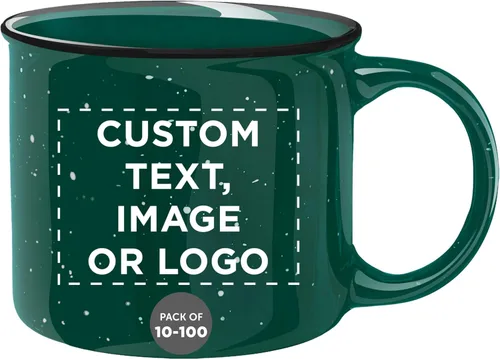 Miniatura 30 de DISCOUNT PROMOS Tazas de café personalizadas de cerámica para fogata, 13 onzas, juego de 10/50/100, paquete personalizado a granel, perfecto