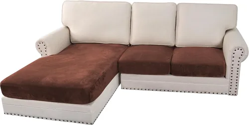 Miniatura 60 de H.VERSAILTEX - Funda de terciopelo elástica y afelpada para protección de cojines de sofá biplaza, silla o sofá, 2 piezas, tamaño grande, color gris