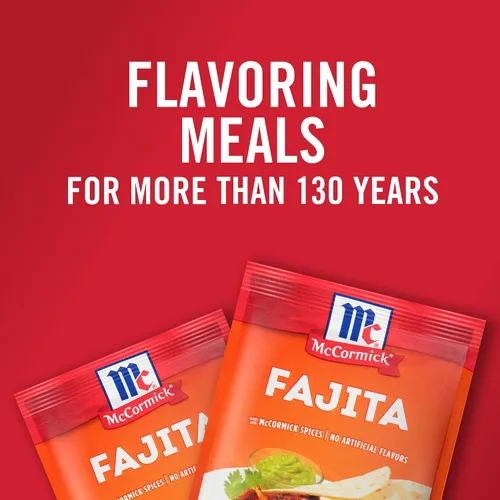 Miniatura 15 de McCormick Mezcla de condimentos, para fajitas estilo restaurante en casa. Se puede utilizar con: pollo, filete, camarones, verduras, 1.12 oz