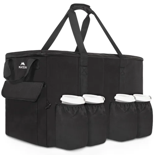 MATEIN Bolsa aislante para entrega de alimentos, bolsa térmica XXXL para alimentos fríos y calientes, resistente al agua, plegable, para transporte