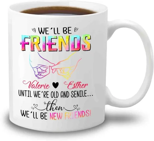 Miniatura 8 de Taza de café personalizada con diseño de flores con texto en inglés "If Friends Were Flowers I'd Pick You", taza de café de 11 onzas, 15 onzas