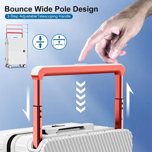 Miniatura 6 de Lightweight Carry On Luggage 20inch Wide Handle Suitcase,Travel Luggage (03-WHITE)