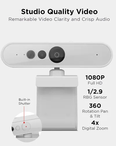 Miniatura 2 de Cámara web HD 1080p de Lenovo (510 FHD) - Cámara de monitor con zoom digital 4X, ángulo amplio de 95°, rotación y inclinación de 360° - Cámara