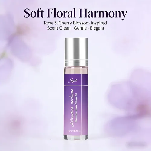 Miniatura 7 de Perfumes de feromonas para mujeres, perfume de larga duración en rollo de rosas y cerezos, fragancia floral portátil, tamaño de viaje, 0.34 onzas