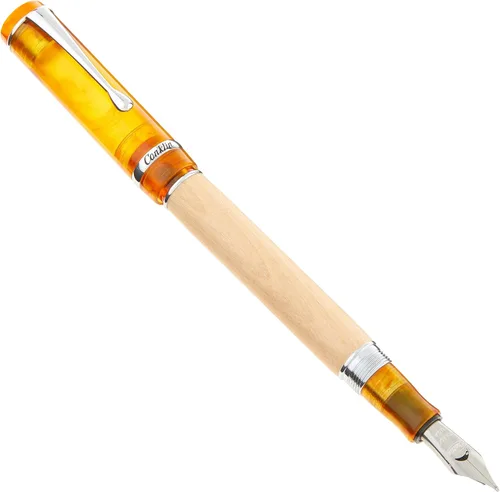 Miniatura 22 de Conklin Duragraph - Pluma estilográfica ámbar, punta media de oro macizo de 14 quilates, elegante herramienta de escritura con acabado ámbar cálido