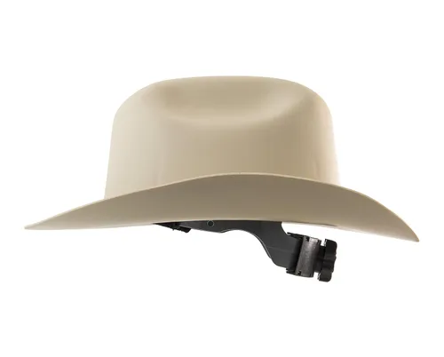 Miniatura 9 de Jackson Safety Western Outlaw - Gorro de seguridad con suspensión de trinquete de 4 puntos estilo sombrero de vaquero HDPE bronceado caja de 4 19502