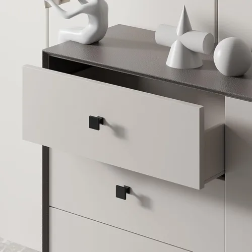 Miniatura 2 de Homdiy Paquete de 5 tiradores para gabinete color negro mate, manijas de zinc de aleación para cajones y aparadores, accesorios de cocina