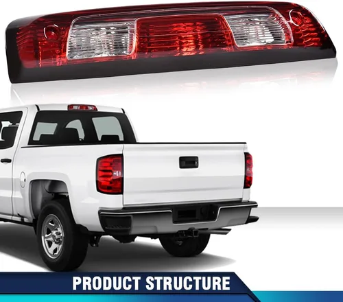 Miniatura 9 de PIT66 Tercera luz de freno trasera de montaje alto compatible con Chevy Silverado 2015-2021/compatible con GMC Sierra 1500 2500 3500 2015-2021 Rojo