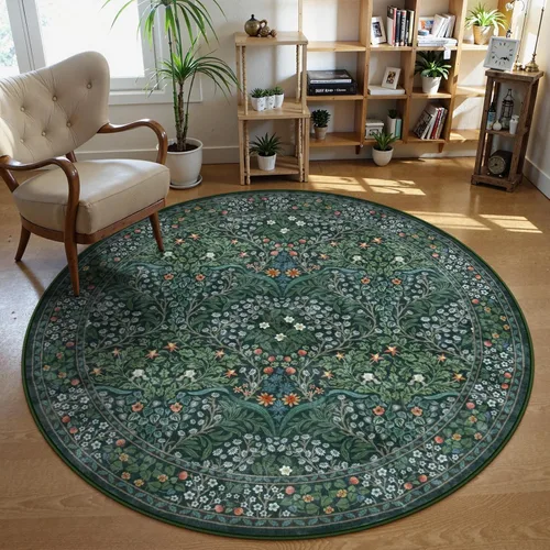 Miniatura 18 de Lahome Tapete floral lavable, suave, para entrada y cocina, 2 x 3 pies, antideslizante, bohemio, ultradelgado, fácil de limpiar, para interior, Azul