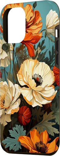 Miniatura 2 de Funda de flores mexicanas para iPhone 12 Pro Max Marigold Flower and Teal Aqua Blue Cyan